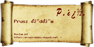 Prusz Ádám névjegykártya